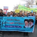 حضور بسیجیان شرکت برق منطقه‌ای یزد در راهپیمایی محکوم کردن اغتشاشات اخیر
